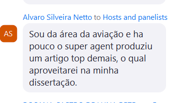 Print de aula ao vivo, Alvaro: Sou da área da aviação e há pouco o SuperAgent produziu um artigo top demais, o qual aproveitarei na minha dissertação.
